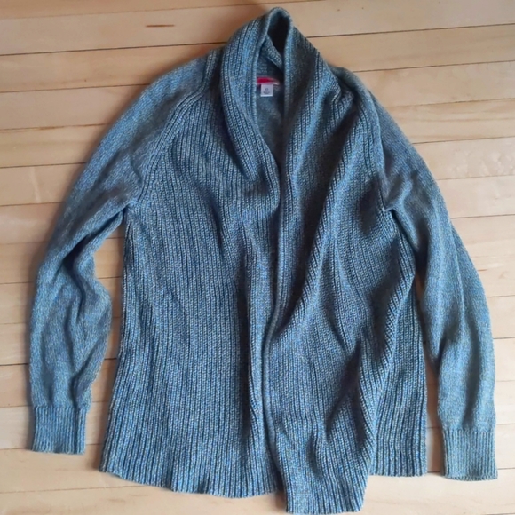 LLBean shaker-stitch open cardigan - Picture 2 of 6